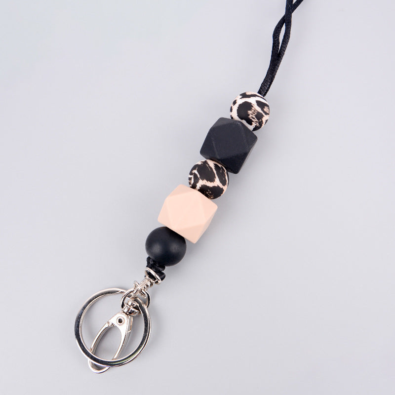 Llavero con cuentas de silicona de 100 piezas al por mayor